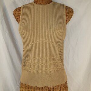 R.Q.T. Women's Tan Ribbed Textured Tank Top - S